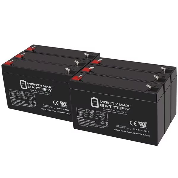 6V 7Ah SLA Replacement Battery for Life Systems EMERGENCY RESPONDER - 6PK, Mighty Max Battery, Mfr#: MAX3981472